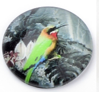 üveg lencse madár mintás 12 mm: 1