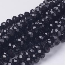 10 x 7 mm fekete lüszteres kristály donut 10 db