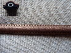 félkör alakú bőr karkötő alap metál barna 1 cm
