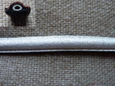 félkör alakú bőr karkötő alap metál ezüst 1 cm