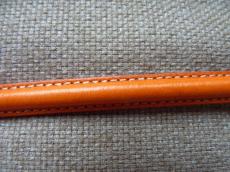 félkör alakú bőr karkötő alap narancs 1 cm