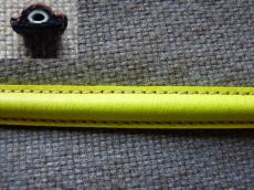 félkör alakú bőr karkötő alap neonzöld 1 cm
