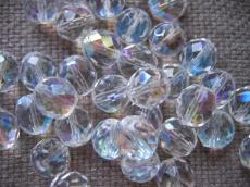 csiszolt gyöngy 6 mm: kristály AB 25 db