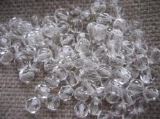csiszolt gyöngy 6 mm: kristály 25 db