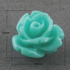 műgyanta rózsa türkizzöld 12 mm