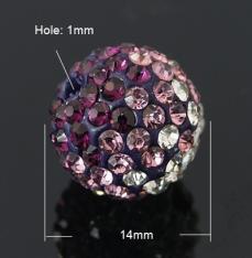shamballa gyöngy ametiszt átmenetes 14 mm