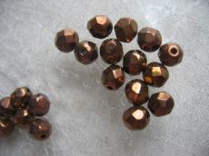 csiszolt gyöngy 6 mm: bronz 20 db