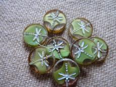 Szitakötő gyöngy oliva-kristály 1 db