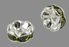 Strasszos rondell 8 mm: olivin 