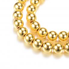 szintetikus hematit gyöngy 8 mm 10 db arany színű