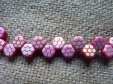 honeycomb gyöngy: matt piros 