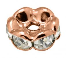 Strasszos rondell 6 mm: rose gold-kristály