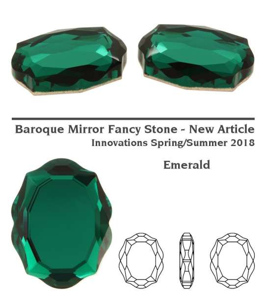 4142 baroque mirror emerald 14 mm