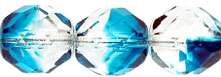 csiszolt gyöngy 10 mm: capri blue-kristály 5 db
