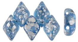 gemduo gyöngy: silver splash aquamarine 10 db