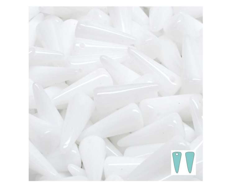 tüskegyöngy white alabaster 10 db 17 x 7 mm