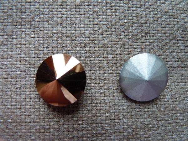 üveg kaboson: rivoli 12 mm metál bronz