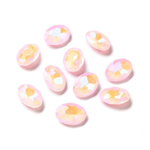 üveg kaboson: ovális fluorescent rózsaszín 14 x 10 mm