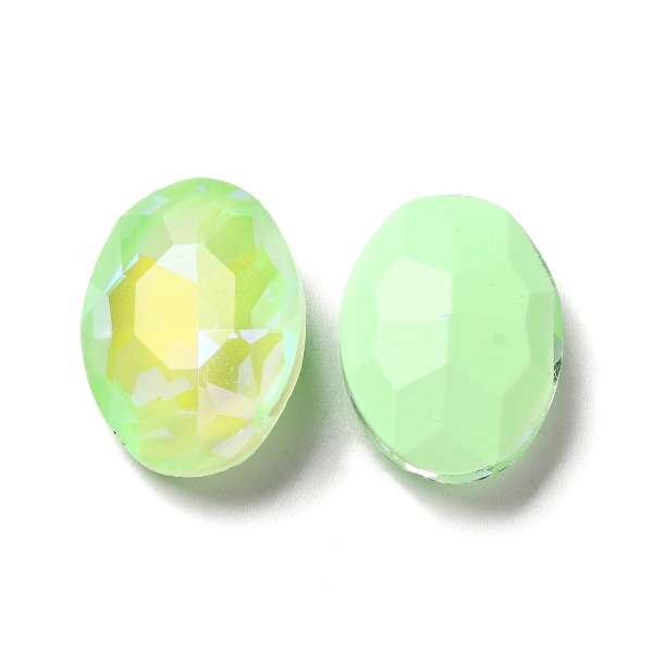 üveg kaboson: ovális fluorescent világoszöld 18 x 13 mm