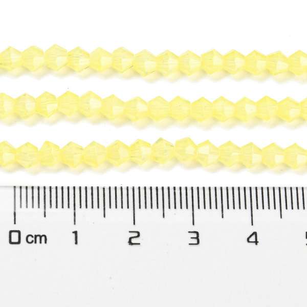 üveg bicone 4 mm opál sárga 20 db