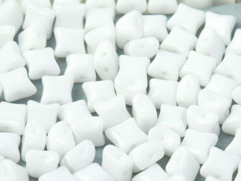 wibeduo kétlyukú gyöngy chalk white 10 db