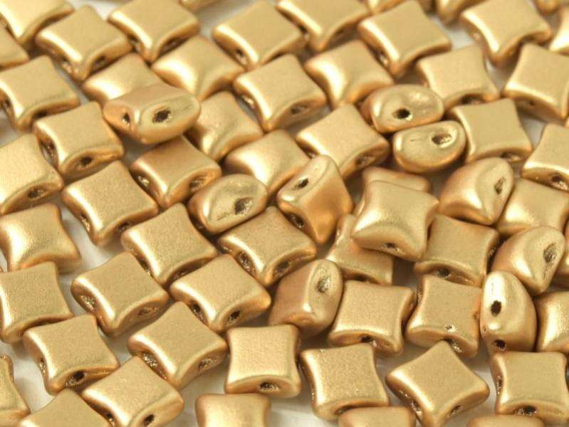 wibeduo kétlyukú gyöngy aztec gold 10 db