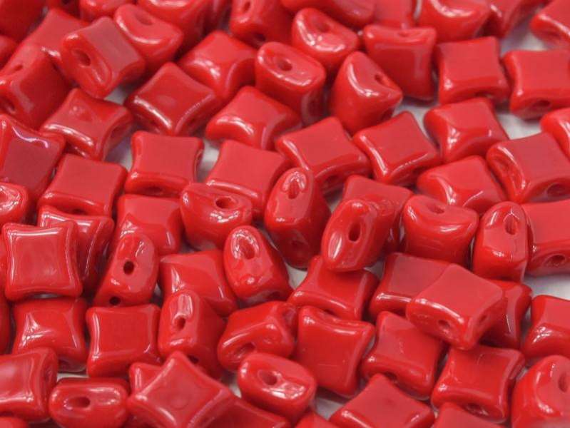 wibeduo kétlyukú gyöngy opaque red 10 db