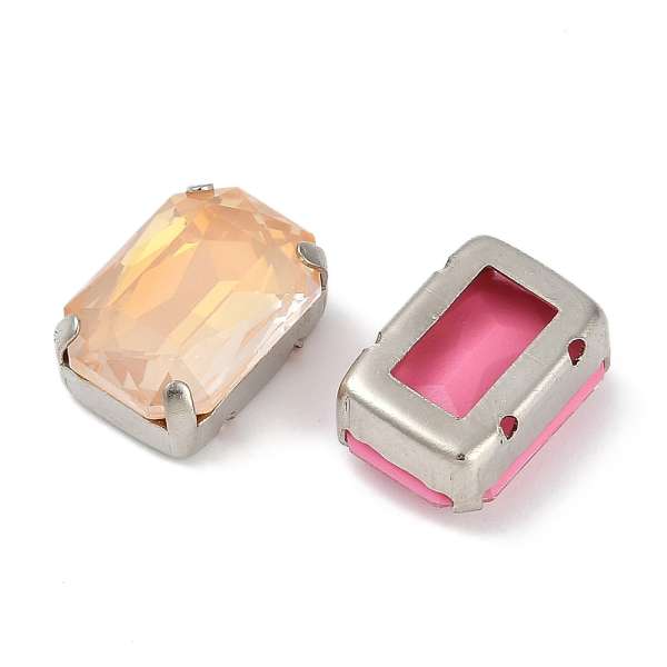 foglalatos üveg kaboson octagon 14 x 10 mm:  rose-light AB
