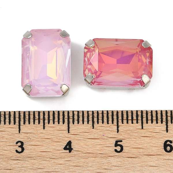 foglalatos üveg kaboson octagon 14 x 10 mm:  rose-light AB