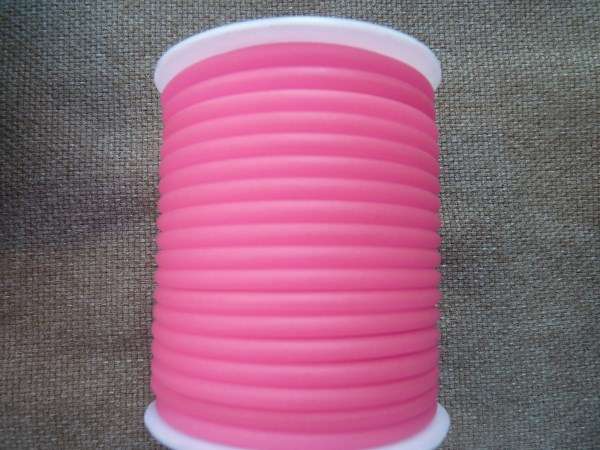 kaucsuk nyaklánc alap áttetsző pink 4 mm 50 cm