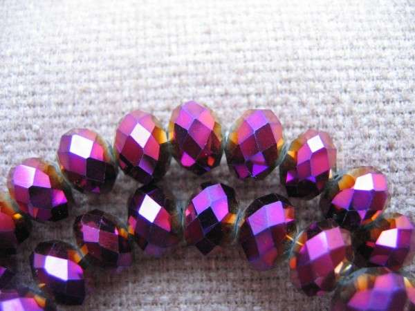 8 x 6 mm metál lila donut 6 db