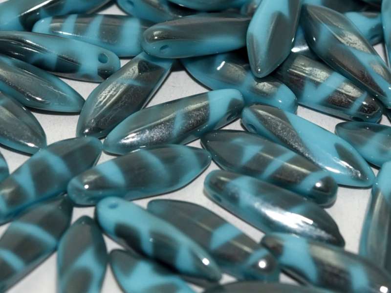 anyósnyelv/dárda turquoise vacuum hematite stripes 10 db