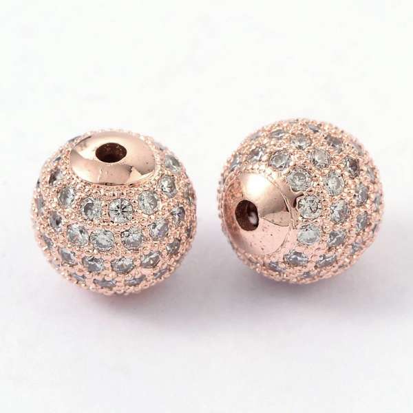 cirkonia kerek köztes 1 db rose gold 10 mm