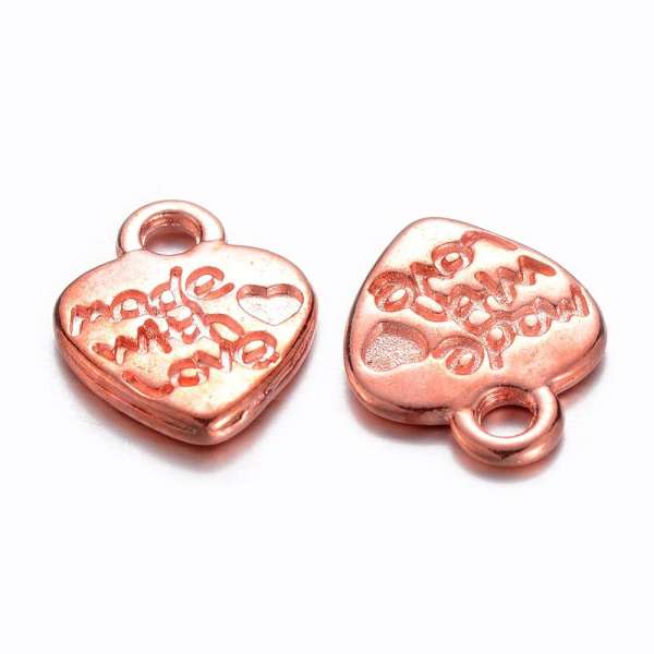 "Made with love" rose gold szivecske fityegő 5 db
