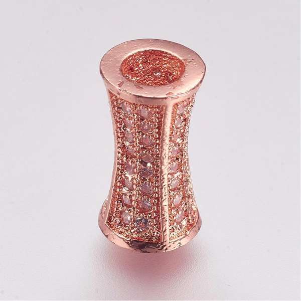 cirkonia íves cső köztes 1 db rose gold 3 mm