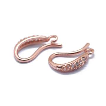 cirkonia rose gold színű beakasztós fülbevaló alap 1 pár