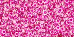 Toho 11/0 fuchsia festett közepű kristály 10 g (350)