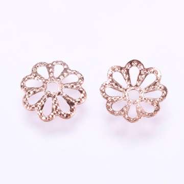 gyöngykupak: 7,5 mm filigrán rose gold színű 10 db