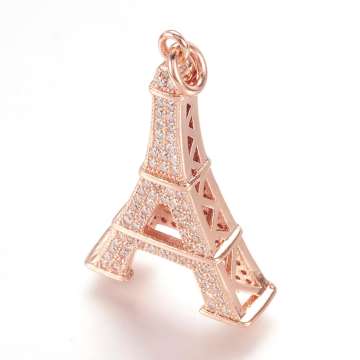 cirkonia Eiffel torony medál rose gold