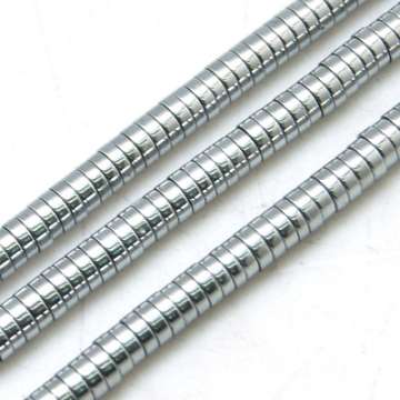 metál ezüst színű szintetikus hematit korong gyöngy 4 mm 20 db