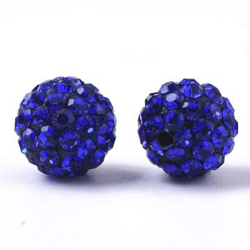 shamballa gyöngy félig fúrt 8 mm zafírkék