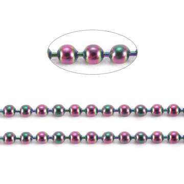 színes rozsdamentes acél ball lánc 1 m 1,5 mm