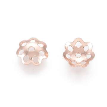 gyöngykupak: rozsdamentes acél rose gold színű pöttyös 6 mm 5 db