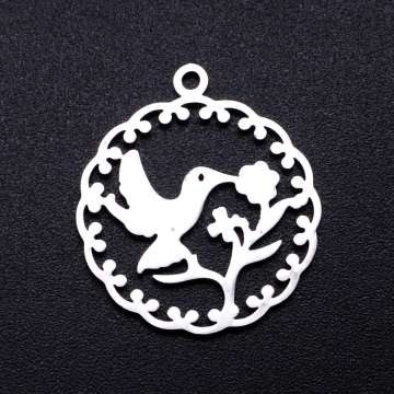 rozsdamentes acél filigrán kerek kolibris 1 db