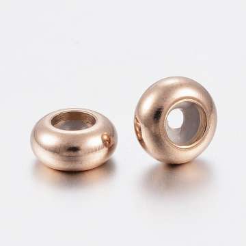 szilikon belsejű rondell köztes, stopper 1 db rose gold