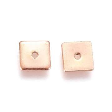 rozsdamentes acél köztes 6 x 6 mm négyzet rose gold 5 db