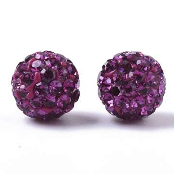 shamballa gyöngy félig fúrt 8 mm fukszia