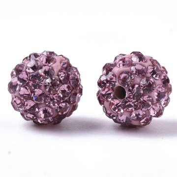 shamballa gyöngy félig fúrt 8 mm rózsaszín