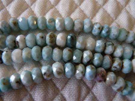 larimar fazettált rondell 6x4 mm 5 db