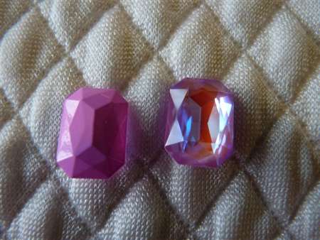 üveg kaboson octagon fluorescent lila 14 x 10 mm
